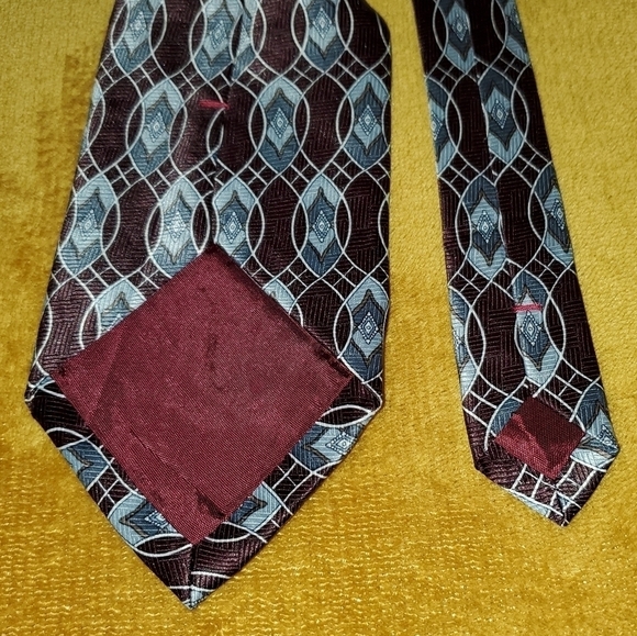 : Dark Brown & Blue Patterned Necktie New - Picture 5 of 6